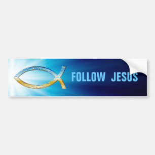 Christian Fish   Follow Jesus Bumper Sticker