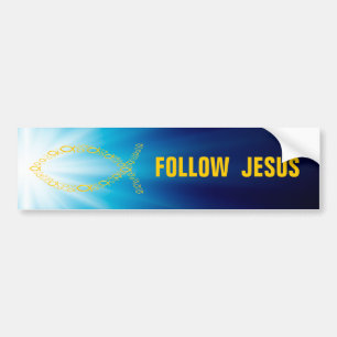 Christian Fish   Follow Jesus Bumper Sticker