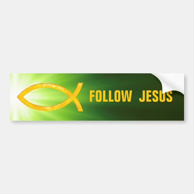 Christian Fish | Follow Jesus Bumper Sticker (Front)