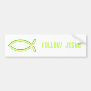 Christian Fish - Follow Jesus Bumper Sticker