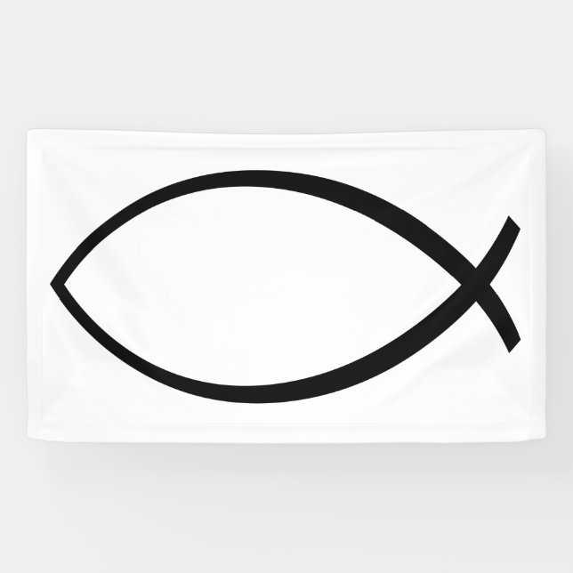 Christian Fish (Ichthys) Symbol Banner (Horizontal)