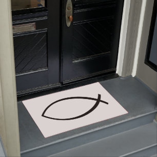 Christian Fish (Ichthys) Symbol Doormat