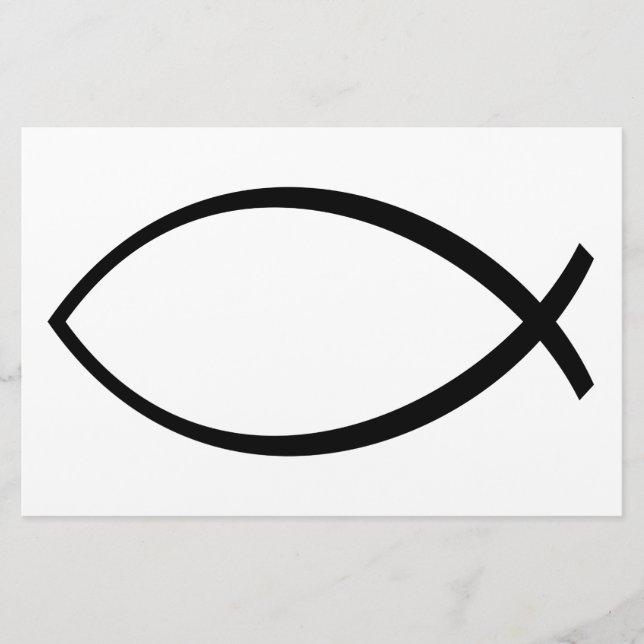 Christian Fish (Ichthys) Symbol Stationery (Front)