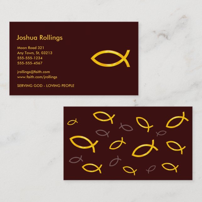 Christian Fish | Inspirational Business Card (Front/Back)