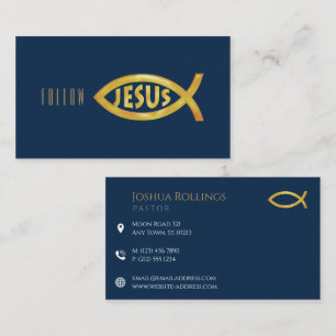 Christian Fish JESUS   Inspirational Business Card