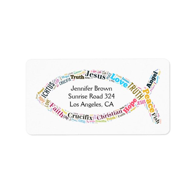 Christian Fish | Love Jesus Label (Front)