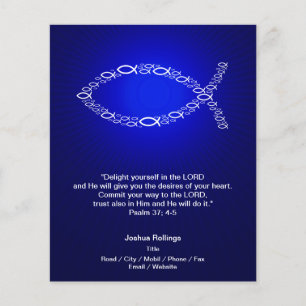 Christian Fish on navy blue background Flyer