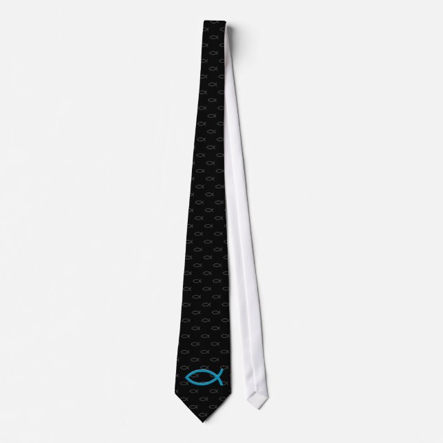 Christian Fish Symbol | Black Tie (Front)