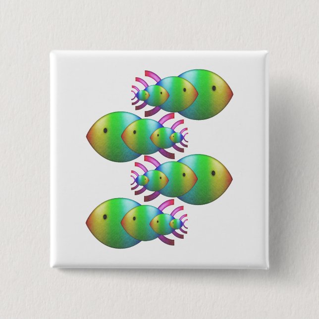 Christian Fish Symbol Families 15 Cm Square Badge (Front)