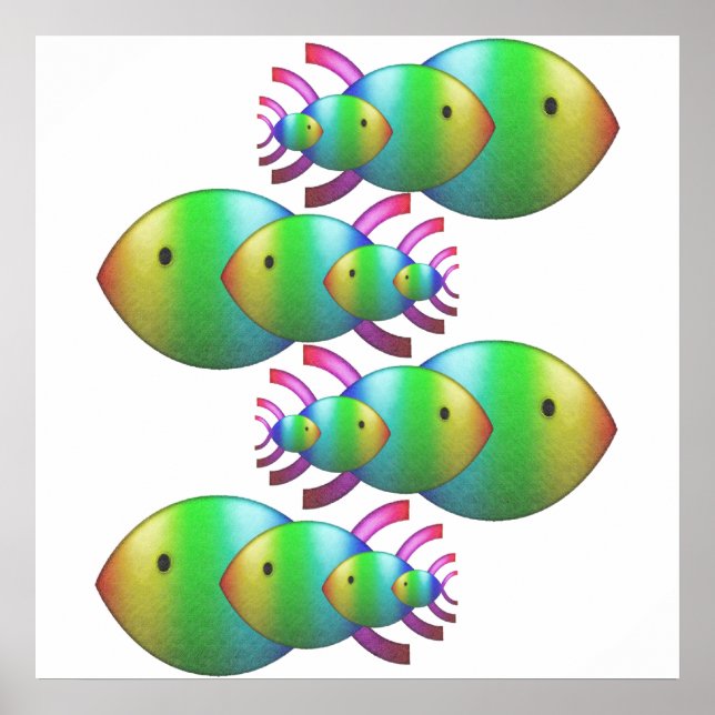 Christian Fish Symbol Families Poster (Front)