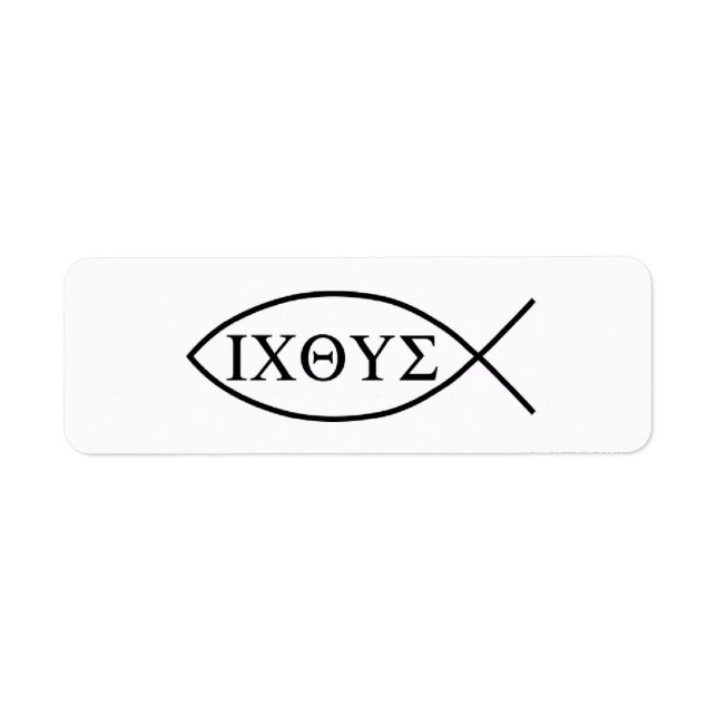 Christian fish symbol ICHTHYS or ICHTHUS Label (Front)