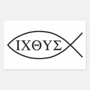 Christian fish symbol ICHTHYS or ICHTHUS Rectangular Sticker