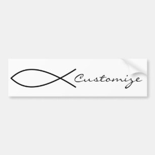Christian Fish Symbol Ichthys Thunder_Cove Bumper Sticker