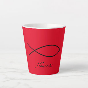 Christian Fish Symbol Ichthys Thunder_Cove Latte Mug