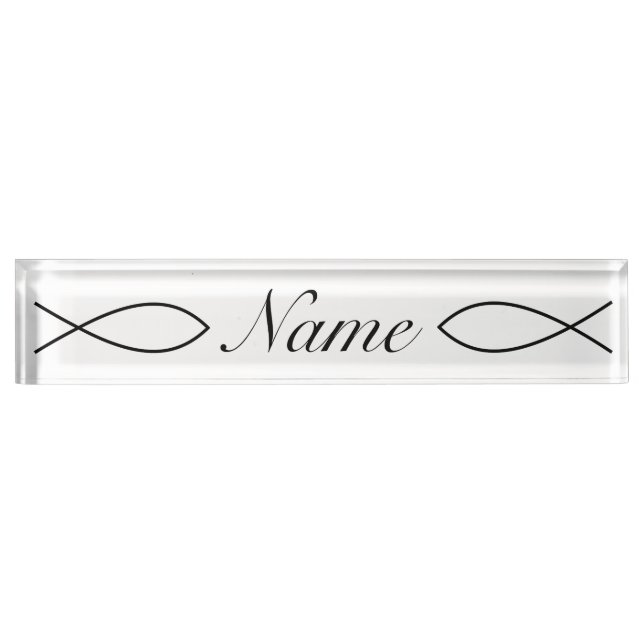 Christian Fish Symbol Ichthys Thunder_Cove Nameplate (Front)
