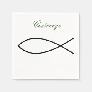 Christian Fish Symbol Ichthys Thunder_Cove Napkin