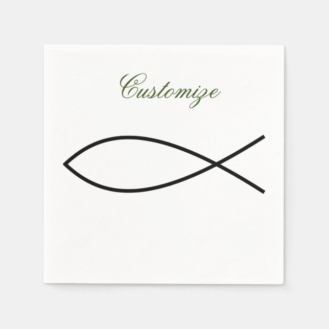 Christian Fish Symbol Ichthys Thunder_Cove Napkin (Front)