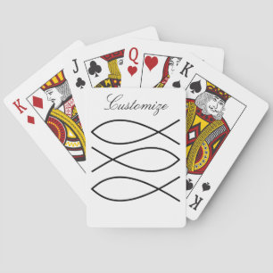 Christian Fish Symbol Ichthys Thunder_Cove Playing Cards