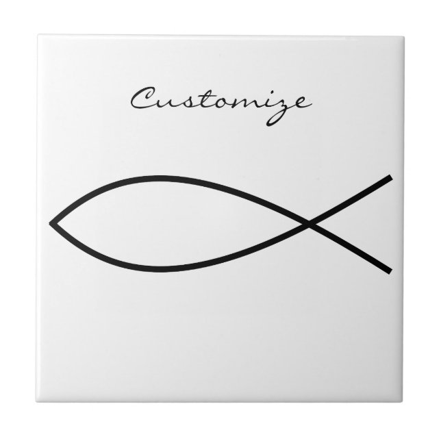 Christian Fish Symbol Ichthys Thunder_Cove Tile (Front)