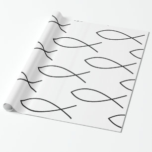 Christian Fish Symbol Ichthys Thunder_Cove Wrapping Paper