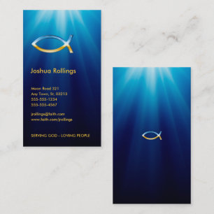 Christian Fish Symbol   Inspirational Business Card