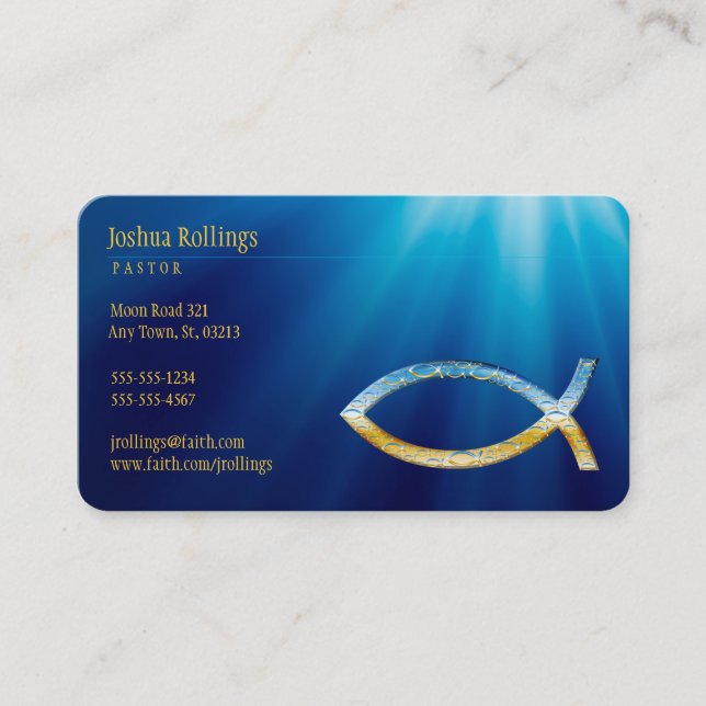 Christian Fish Symbol | Inspirational Business Card (Front)
