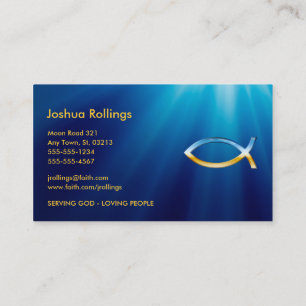 Christian Fish Symbol   Inspirational Business Card