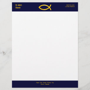 Christian Fish Symbol Letterhead