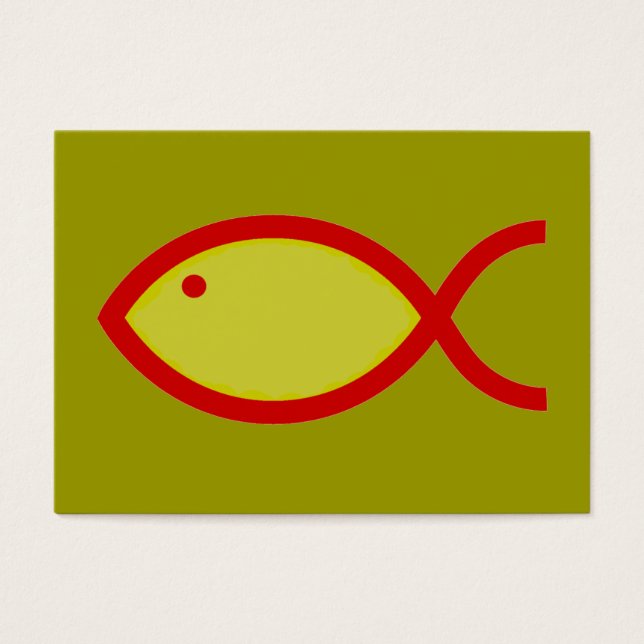 Christian Fish Symbol - LOUD! Gold and Red (Front)