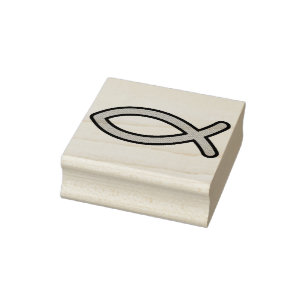 Christian Fish Symbol Rubber Stamp