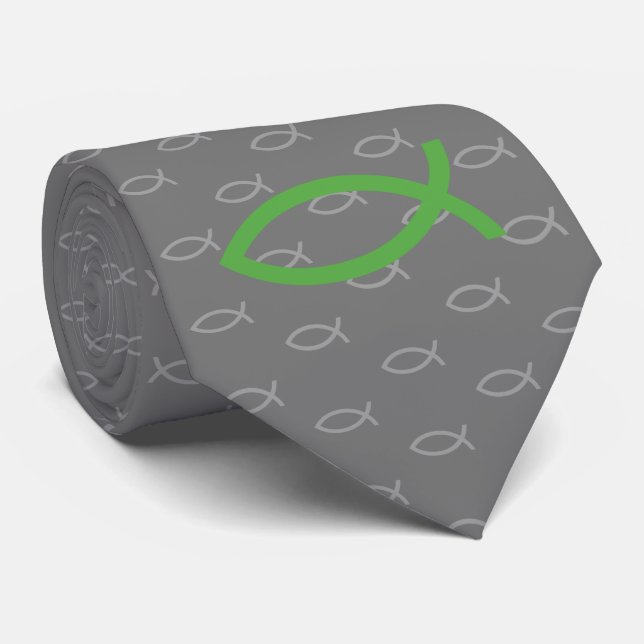 Christian Fish Symbol Tie (Rolled)