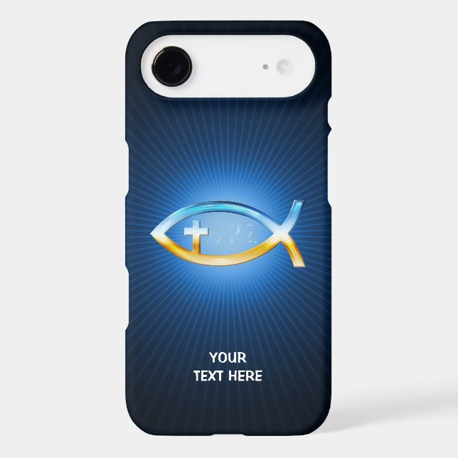 Christian Fish Symbols on blue background Case-Mate iPhone Case (Back)