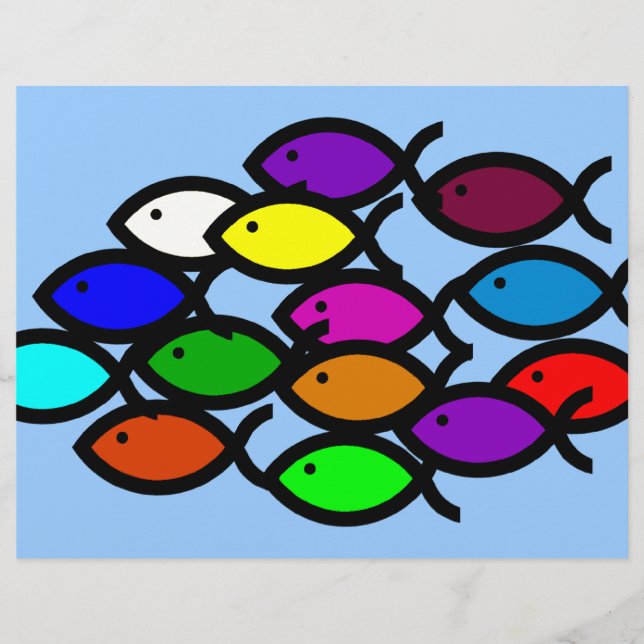 Christian Fish Symbols - Rainbow School - (Front)