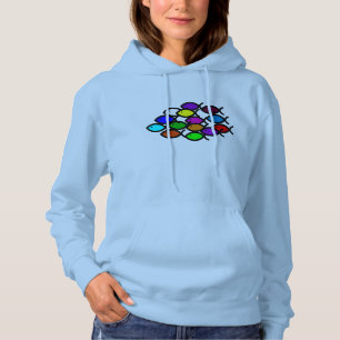 Christian Fish Symbols - Rainbow School - Hoodie