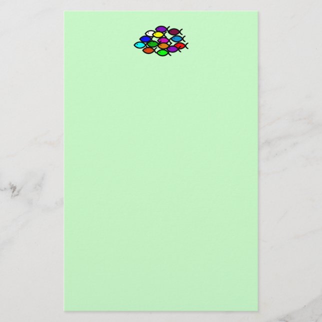 Christian Fish Symbols - Rainbow School - Stationery (Front)
