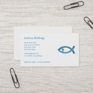 Christian Fish with Cross | Share your Faith Business Card