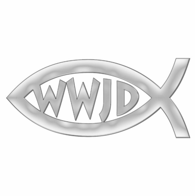 Christian Fish - WWJD - Photo Sculpture (Front)