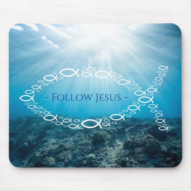 Christian Fishes | Follow Jesus Mouse Mat (Front)