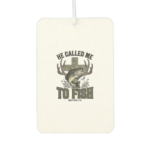 Christian Fishing Design He Called Me to Fish Car Air Freshener