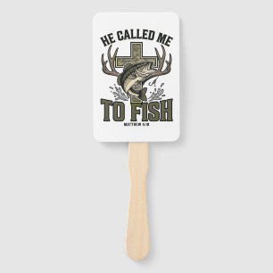 Christian Fishing Design He Called Me to Fish Hand Fan