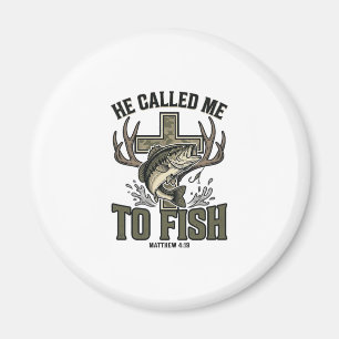 Christian Fishing Design He Called Me to Fish Magnet