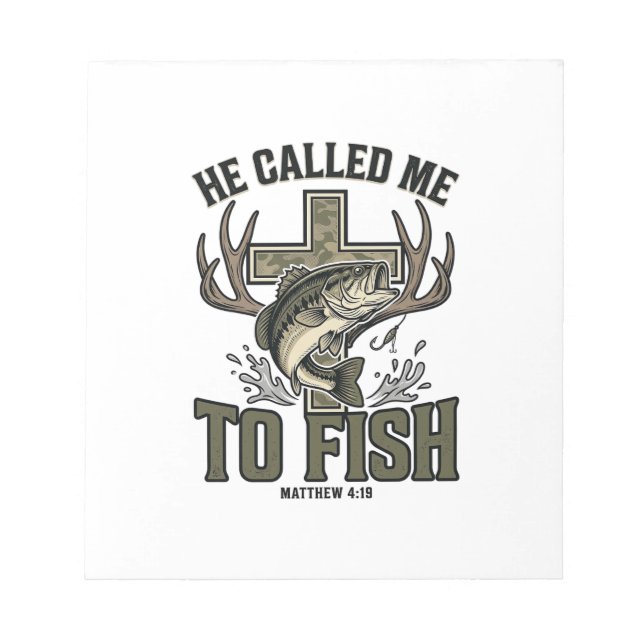 Christian Fishing Design He Called Me to Fish Notepad (Front)