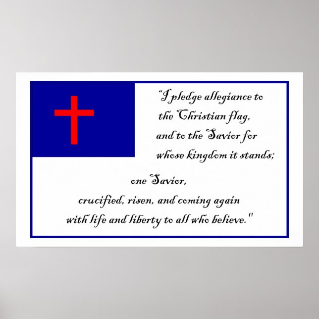 Christian Fkag and Pledge to the Christian Flag Poster (Front)