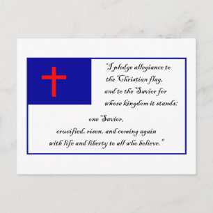 Christian Flag and Pledge to the Christian Flag Postcard