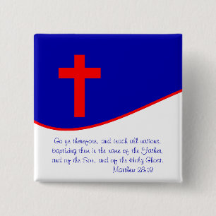 Christian Flag Inspired 15 Cm Square Badge