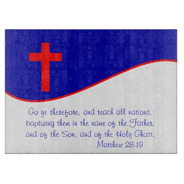 Christian Flag Inspired Cutting Board (Front)