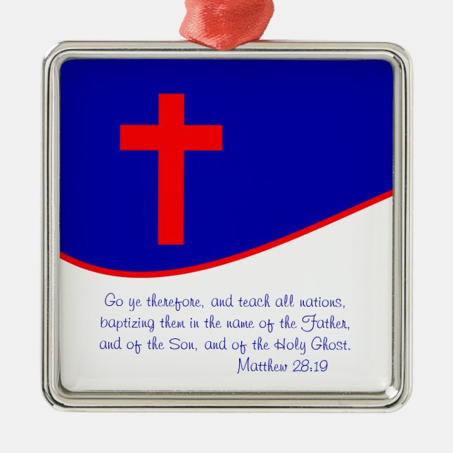 Christian Flag Inspired Metal Tree Decoration (Front)