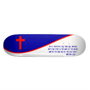 Christian Flag Inspired Skateboard