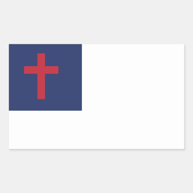Christian Flag Rectangular Sticker (Front)
