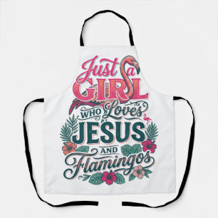 Christian Flamingo Girl Vintage Apron